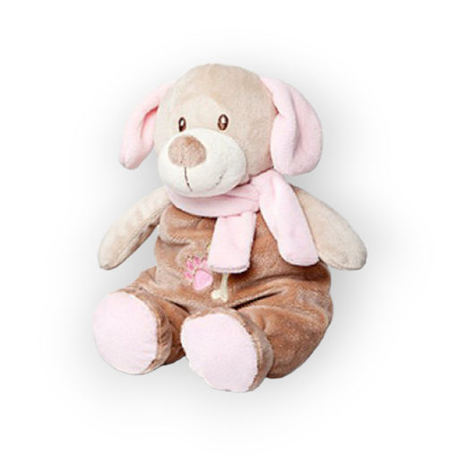 Picture of BABY DOG 28CM RATTLE PINK